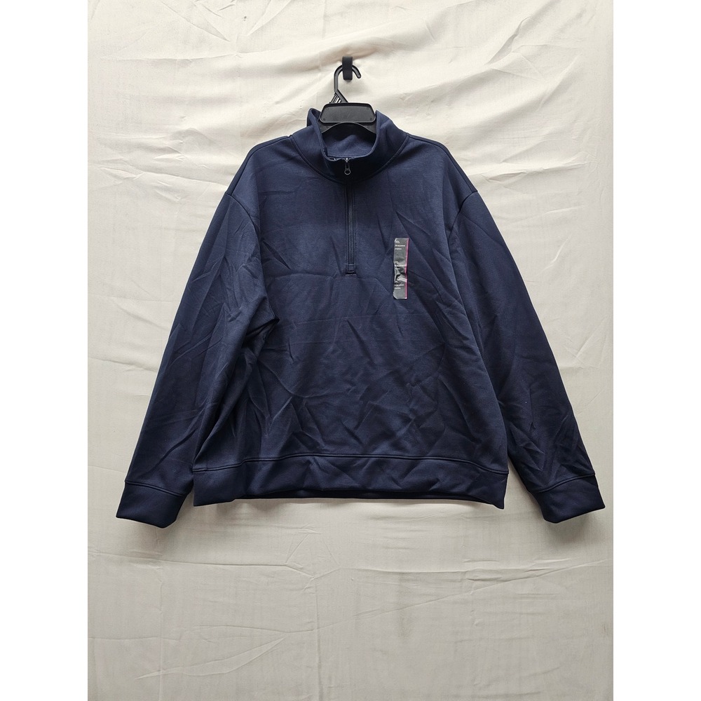 All in Motion Mens Quarter Zip Pullover Blue Rayon Blend Athletic Size XXL